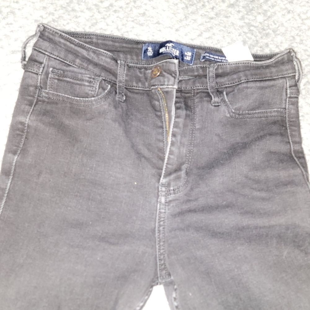 Hollister Dark Gray Ultra High Rise Super Skinny Jeans  Size 7L - Picture 4 of 9